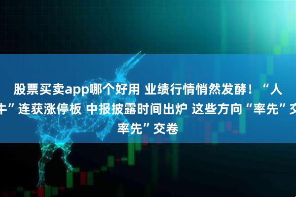 股票买卖app哪个好用 业绩行情悄然发酵！“人气牛”连获涨停板 中报披露时间出炉 这些方向“率先”交卷